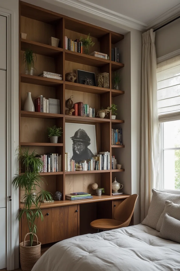 Bedroom Bookshelf Nook