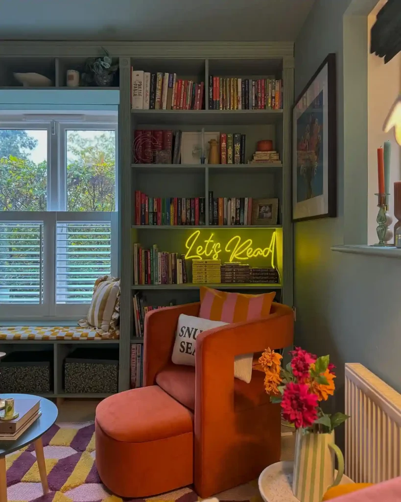 Colorful Comfort: The Perfect Reading Retreat idea1