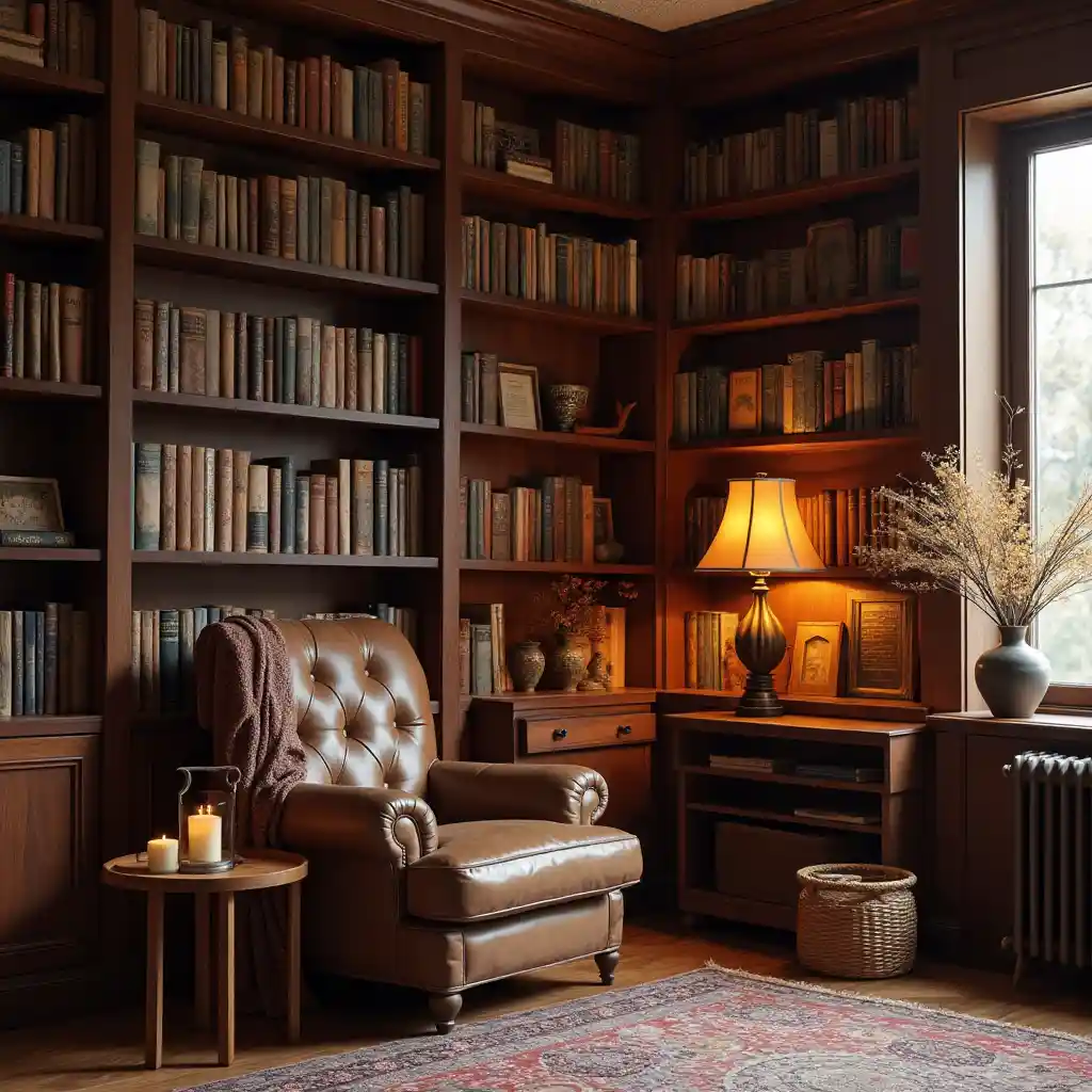 Cozy Library Corner Autumn Living room idea 1