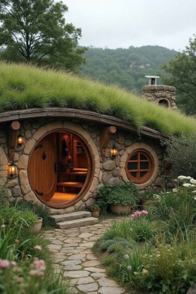 Earth-Sheltered Hobbit Home - A Cozy Retreat Blended with Nature