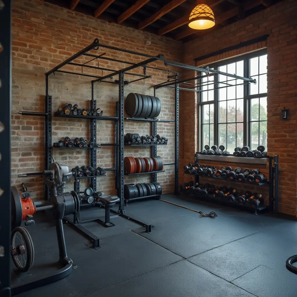 Garage Gym with Industrial Vibes