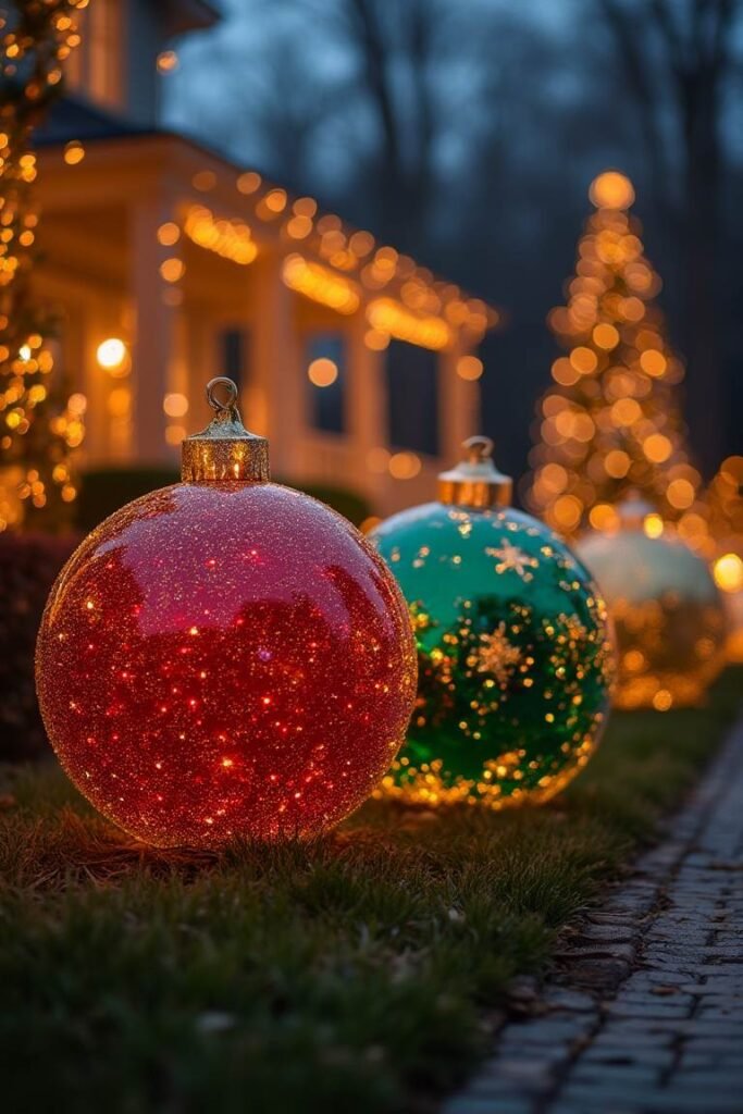 Giant Outdoor Christmas Ornament Balls