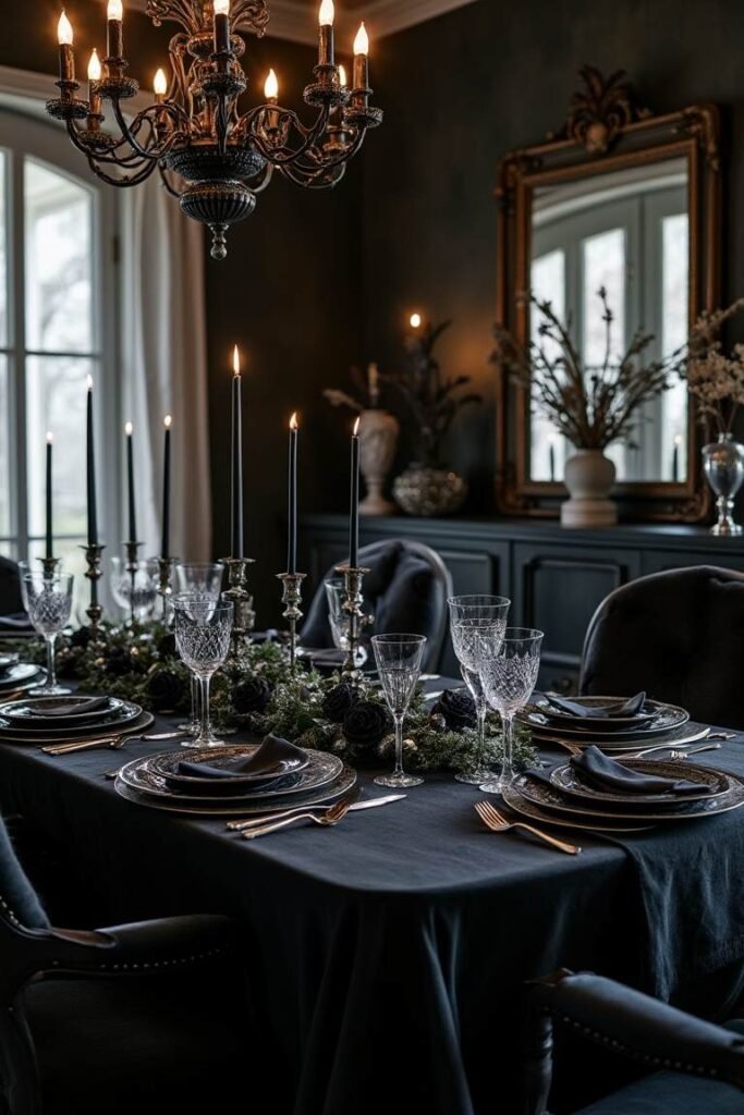 Gothic Glam Dining Room – Dark Opulence and Intricate Elegance