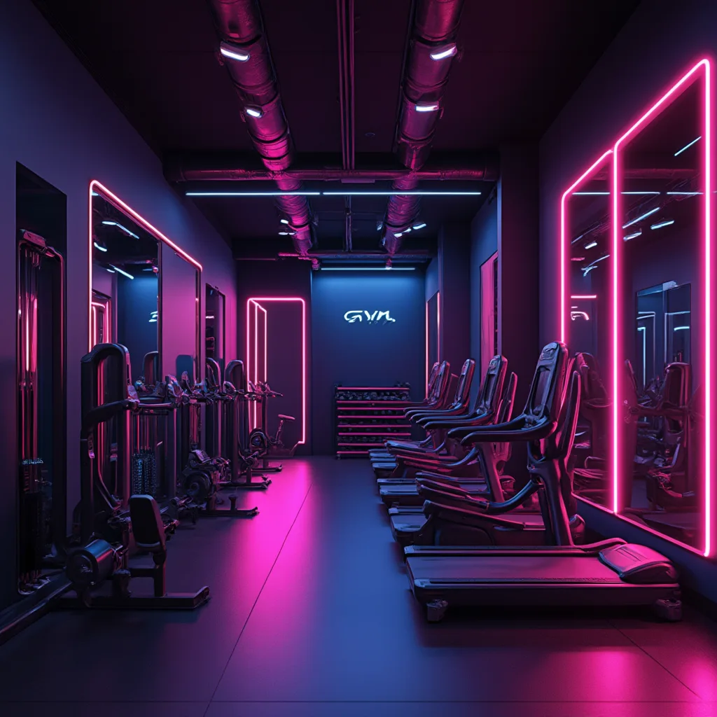 High-Tech Neon Glow Gym 