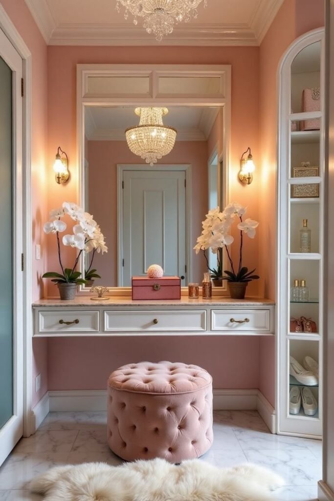 Hollywood Glam Dressing Room with Vintage Touches