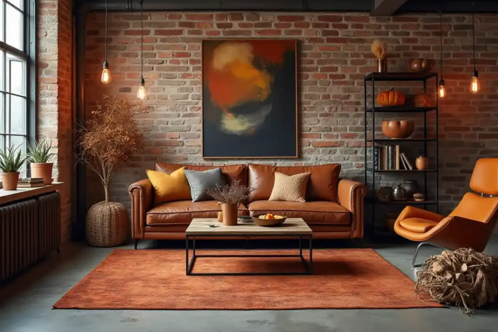 Industrial Autumn Loft Living room idea 2