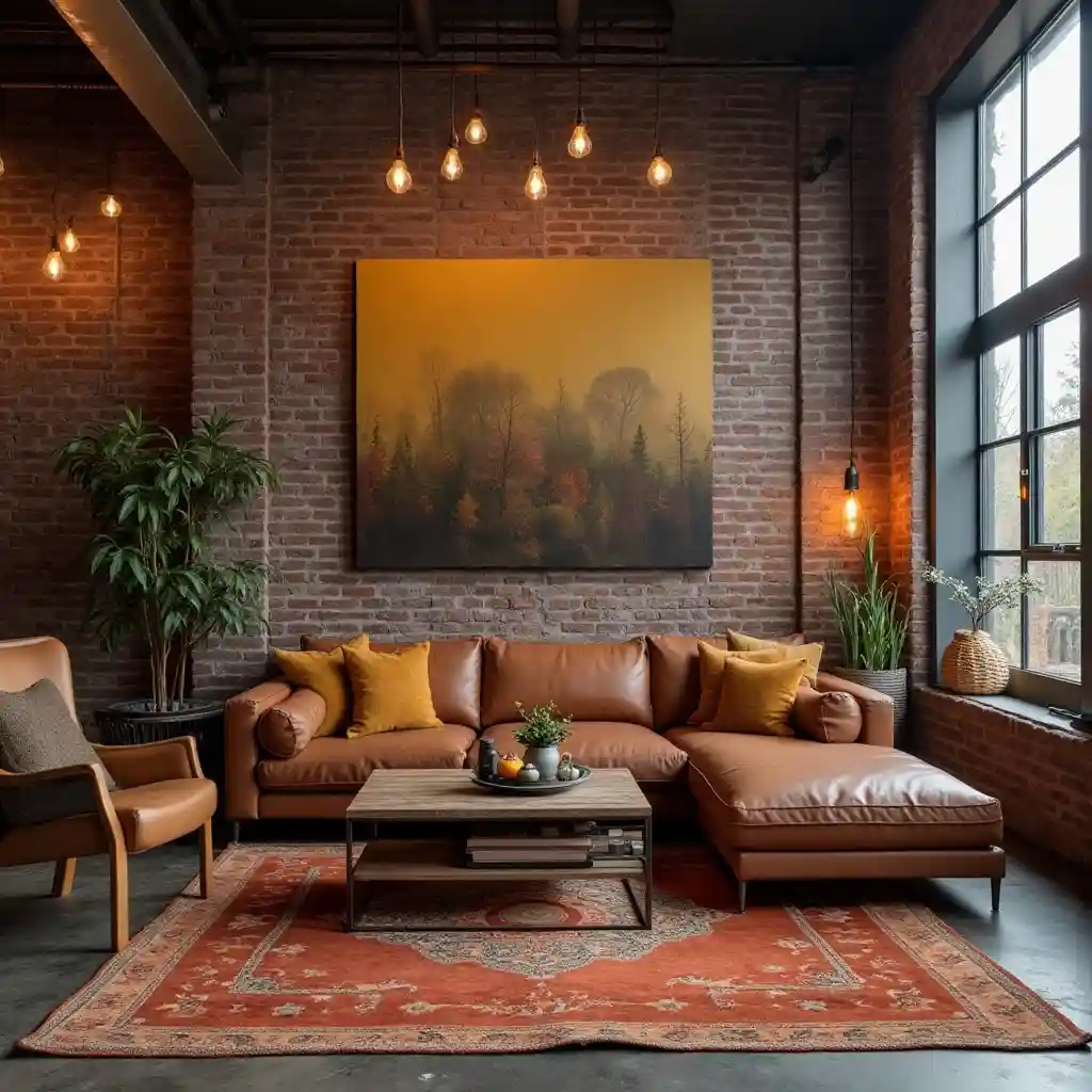 Industrial Autumn Loft Living room idea 1