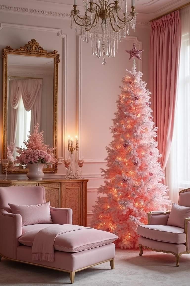 Luxurious Pink Christmas - Satin and Velvet Extravagance