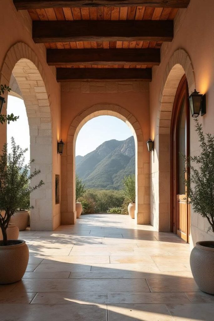 Mediterranean-Inspired Earthy Villa - Archways and Natural Stone Elements