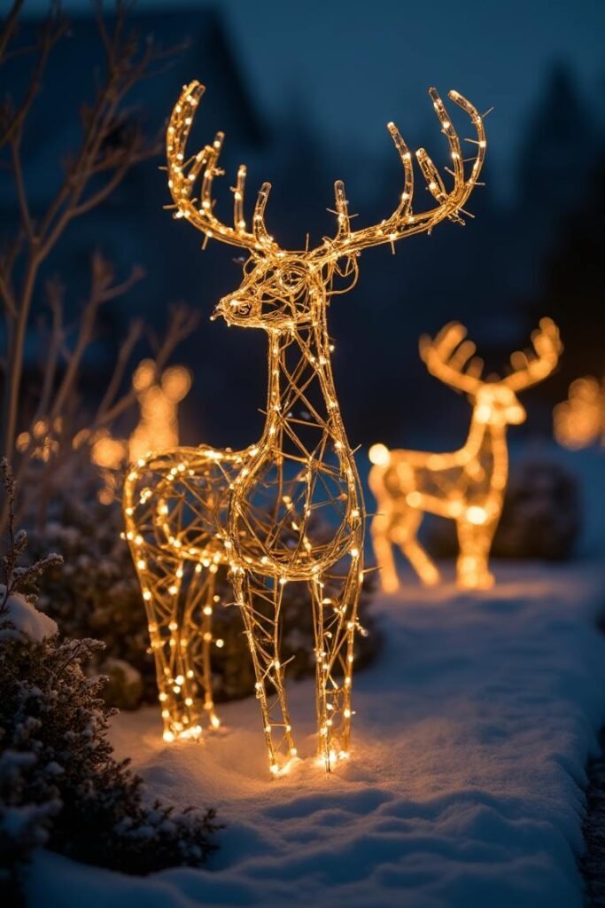 Modern Geometric LED Reindeer Display