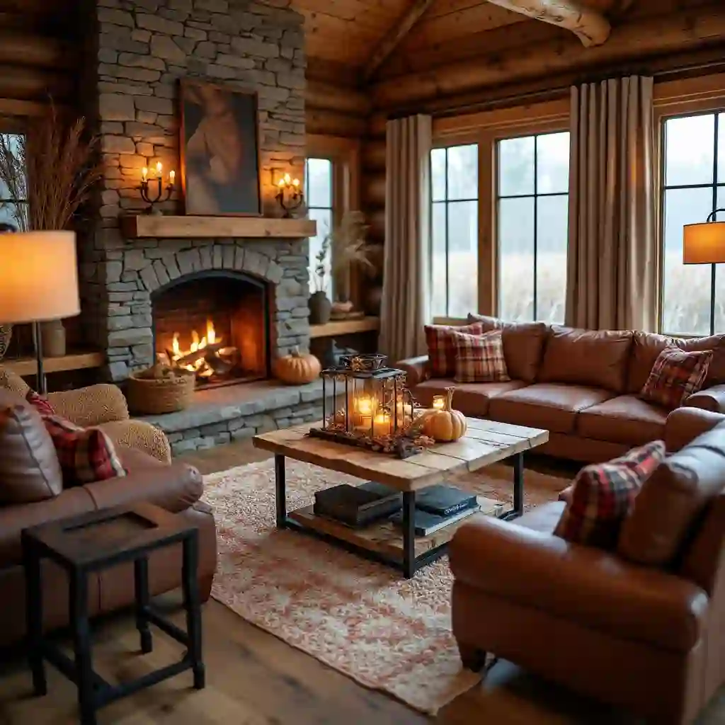 Rustic Cabin Retreat Autumn Living room idea 1