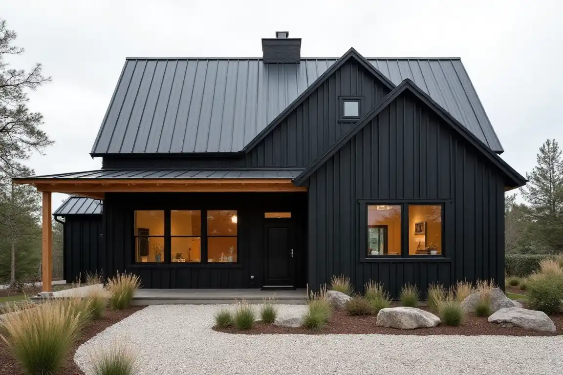 Scandinavian-Inspired Black Farmhouse idea 1