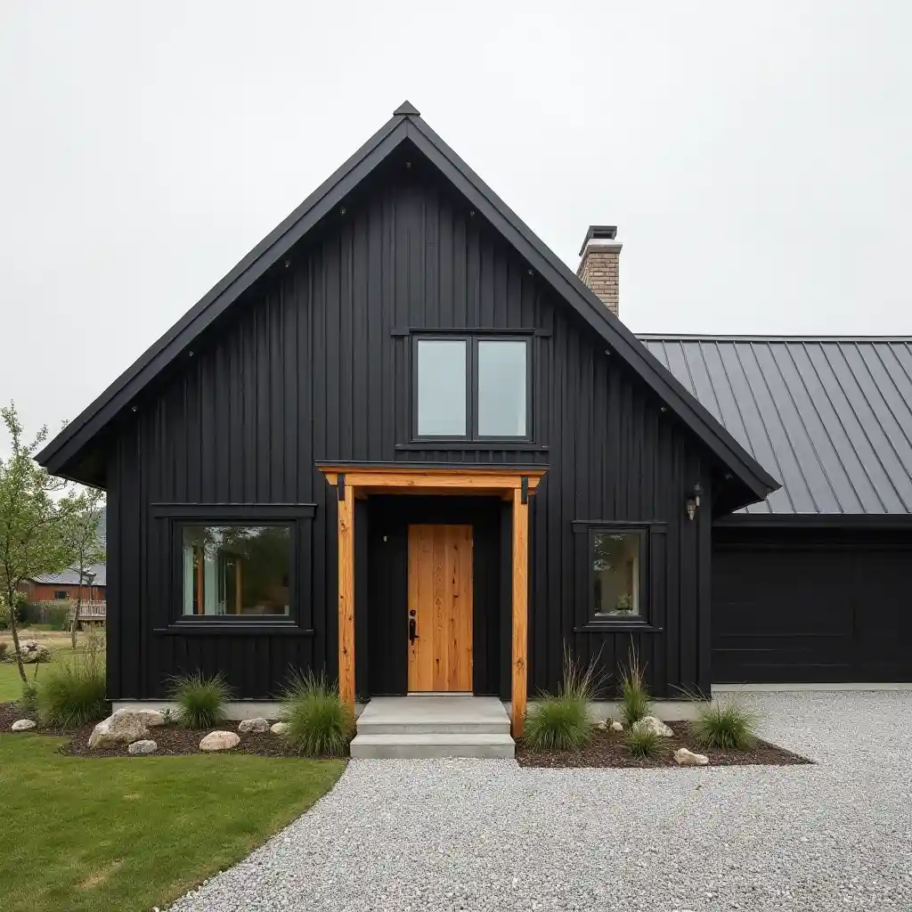 Scandinavian-Inspired Black Farmhouse idea 2