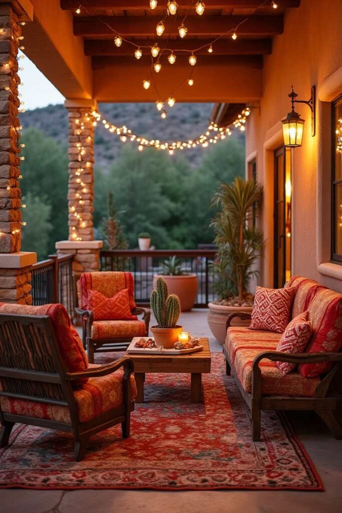 Southwestern-Inspired Christmas Patio - Warm Desert Vibes with a Festive Twist