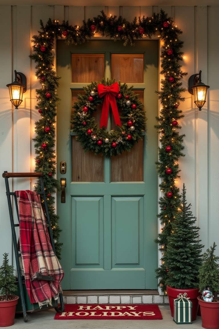 Vintage Glam - Nostalgic Christmas Door Display