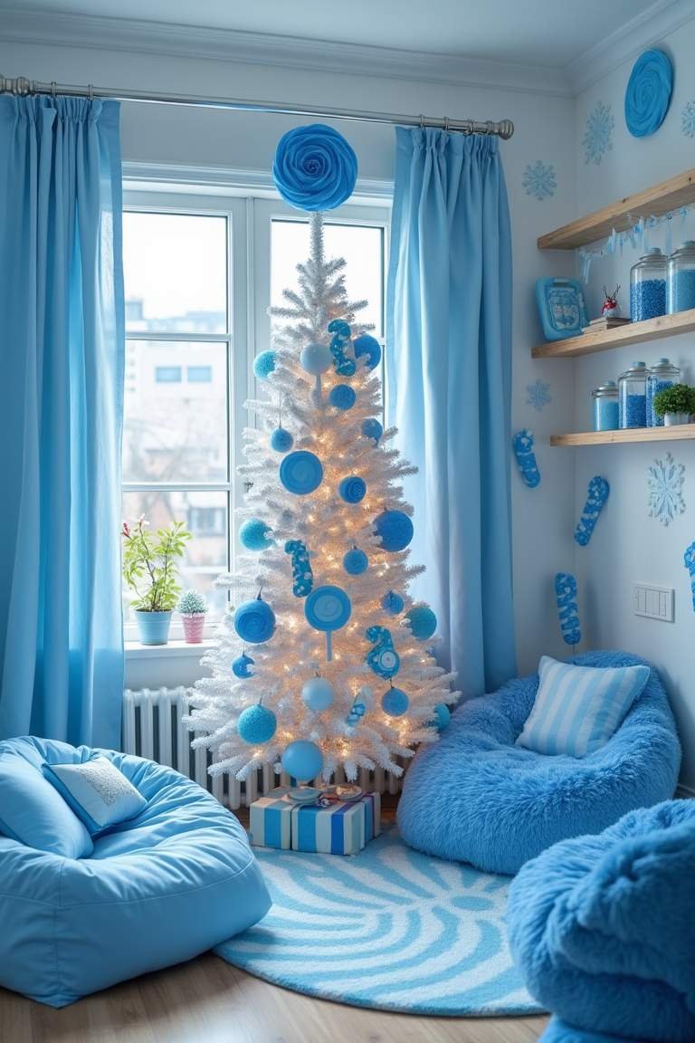 Whimsical Blue Candyland Christmas for Kids – A Sweet, Playful Wonderland