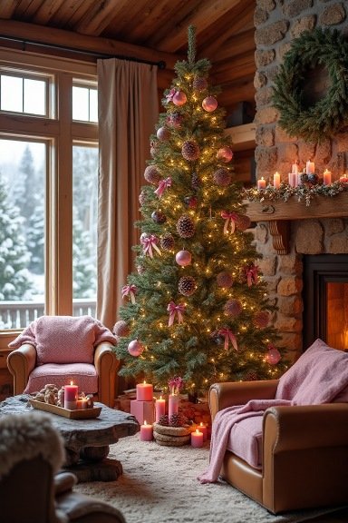 Woodland Lodge Christmas - Pink and Pine Cone Perfection