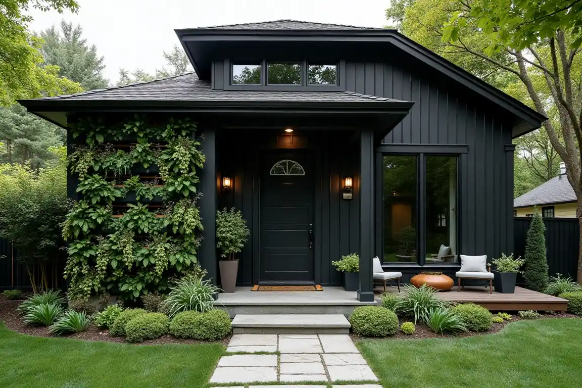 Urban Farmhouse with Vertical Greenery idea 1
