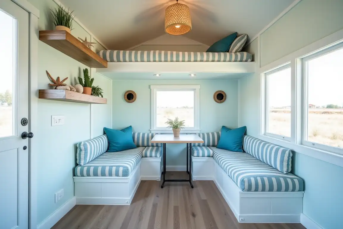 Coastal Breeze Breakfast Nook – Tiny House Dining Delight idea 1