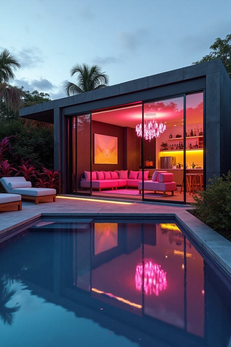 Indoor-Outdoor Flow: Floor-to-ceiling glass walls maximize views while maintaining climate control