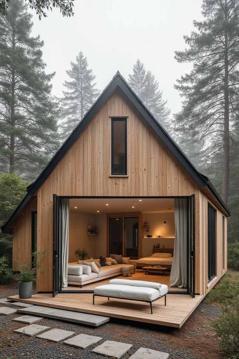 Nordic Simplicity - Minimalist Scandinavian Barndominium in the Woods