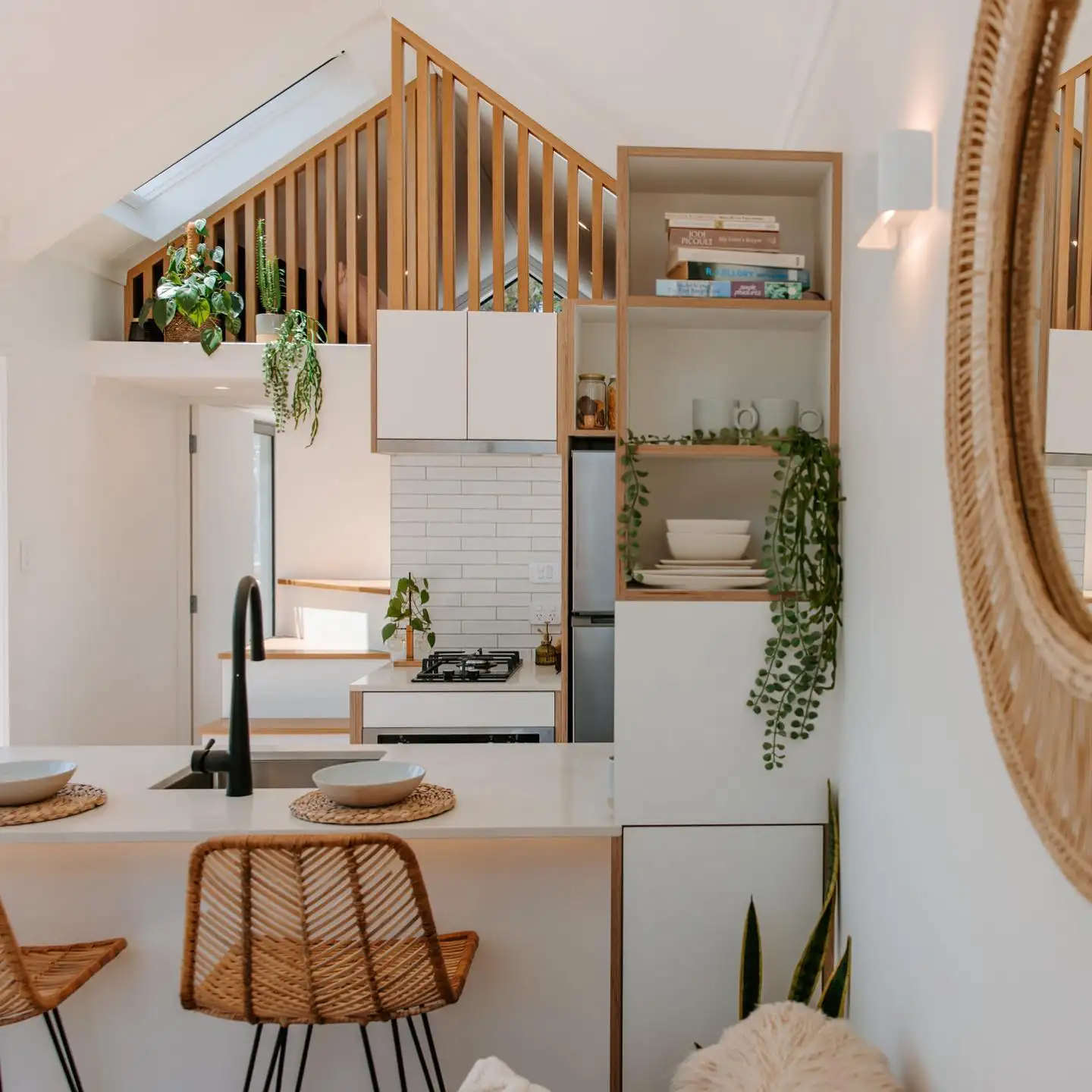 Modern Lofted Greenery Kitchen – Tiny House Natural Haven idea 2