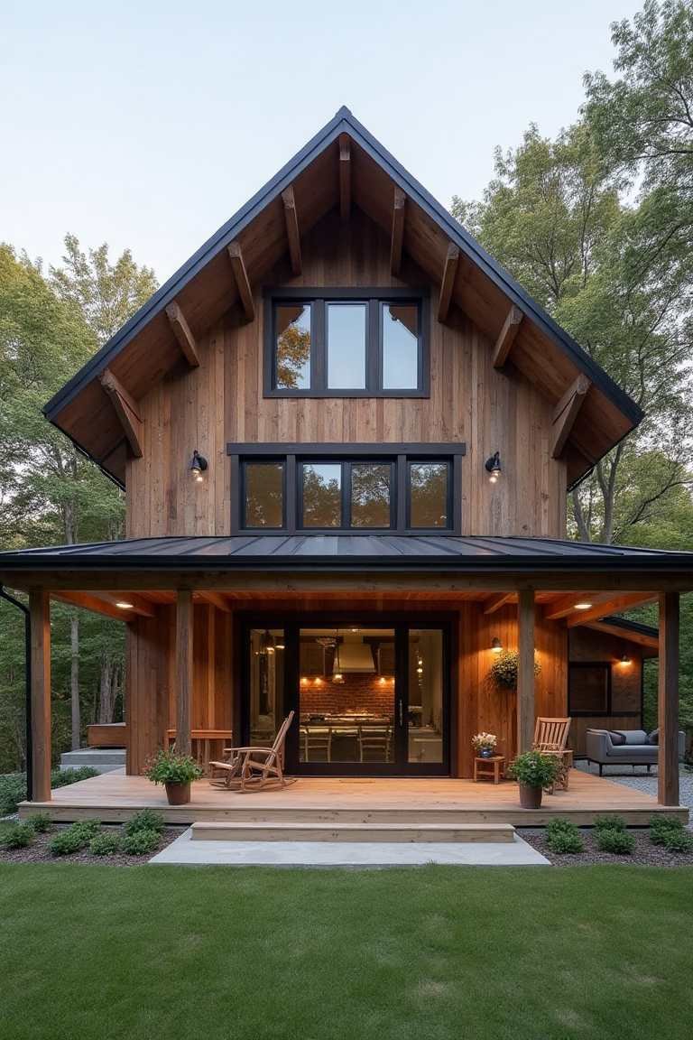 Warm Woods and Modern Lines - Rustic Farmhouse Barndominium Retreat