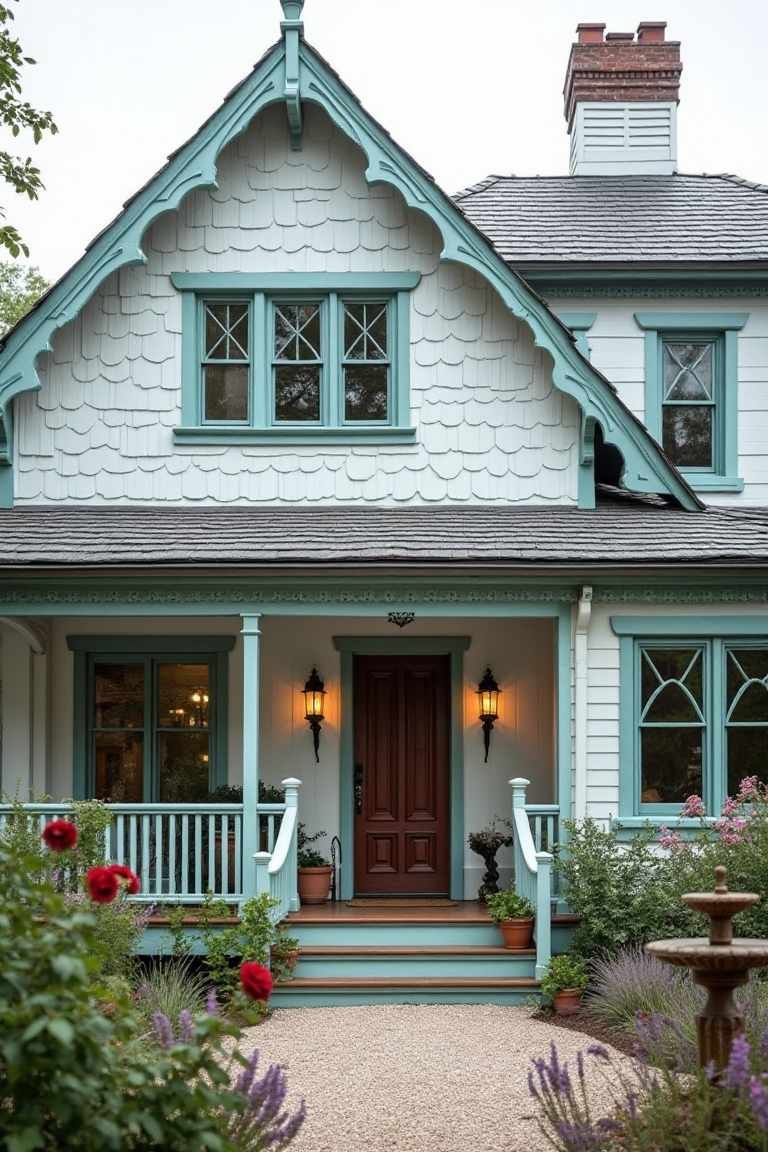Whimsical Charm - Victorian-Inspired Farmhouse with Ornate Trim