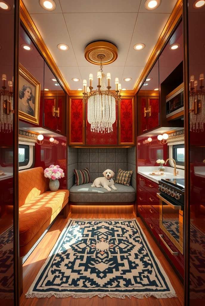 Crimson Luxe Lounge – Bold Art Deco Elegance with a Touch of Comfort