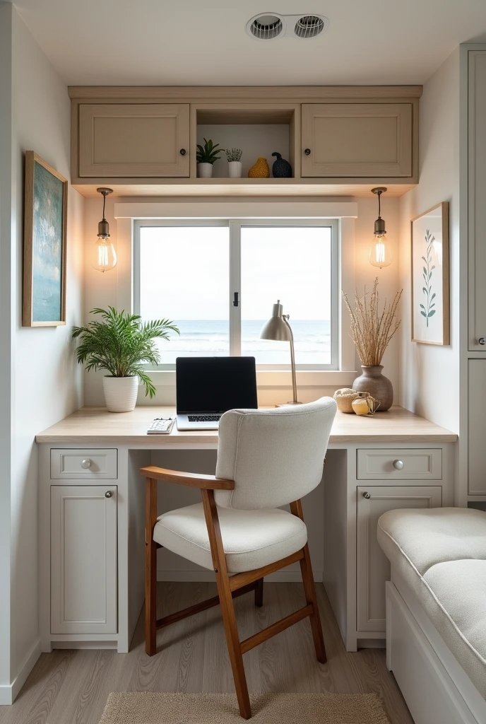 Ocean Breeze Workspace-Coastal-Inspired RV Office