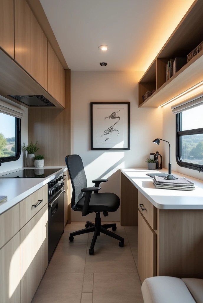 Understated Sophistication-Contemporary Luxe RV Office