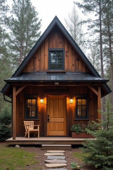 Rustic Warmth Retreat – Scandinavian Cabin Tiny Home