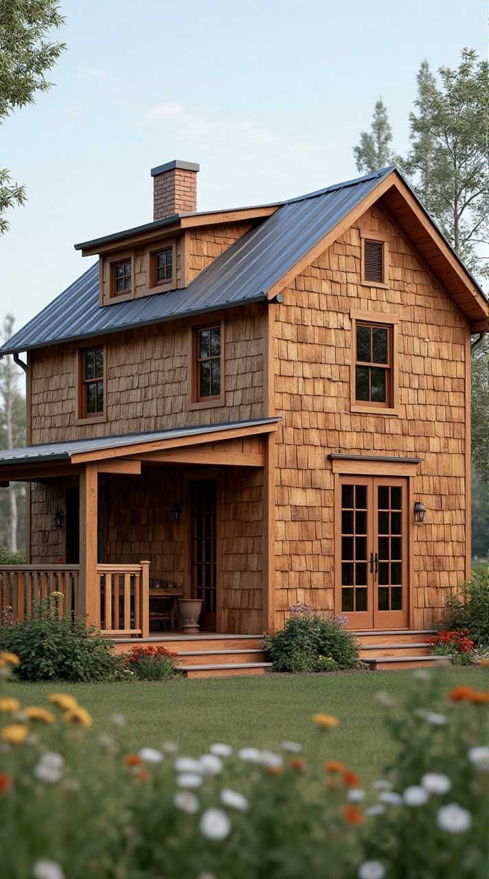 Timeless Charm – Farmhouse Revival with Cedar Shingles and Open Porch