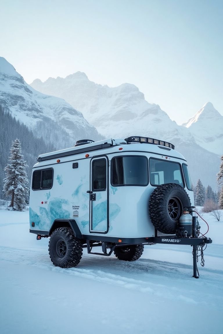 Icebound Adventurer Camper - Glacier-Ready Elegance for Snowy Escapes