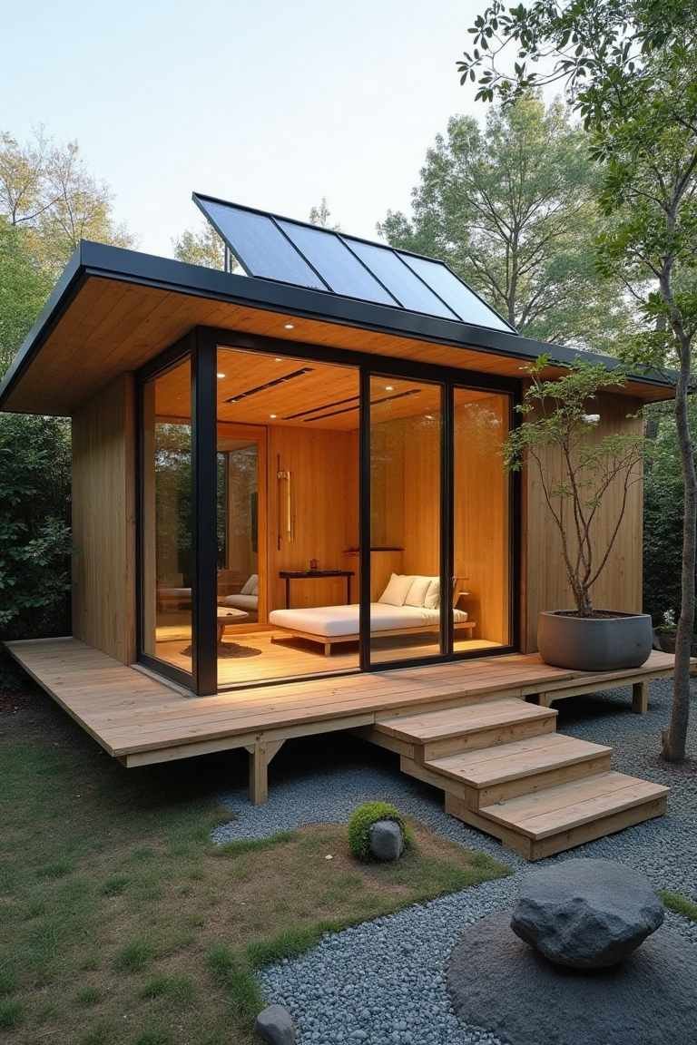 Zen Escape: Solar-Powered Japanese-Inspired Tiny Home