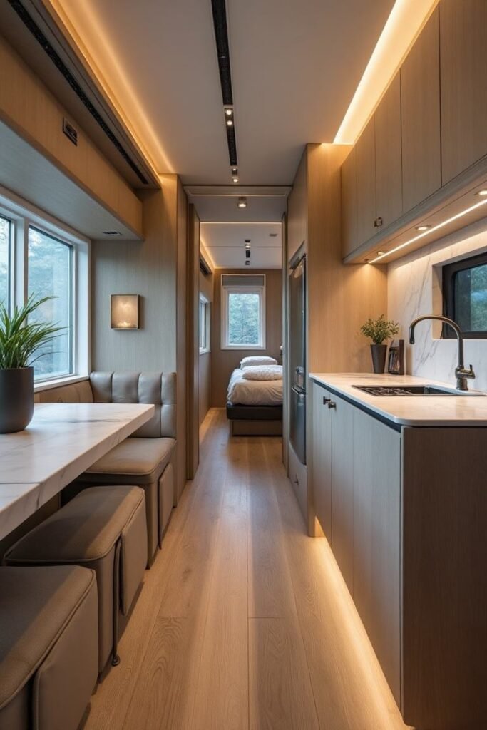 Beautiful view of Minimalist Motorhome Decor Ideas