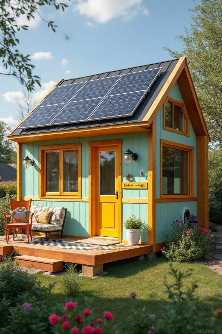 Vibrant Charm: Retro Solar-Powered Tiny Home