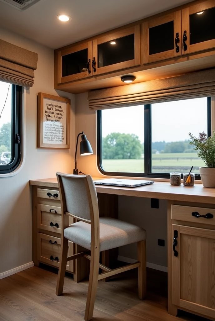 Warm Wood Haven-Rustic Farmhouse RV Office