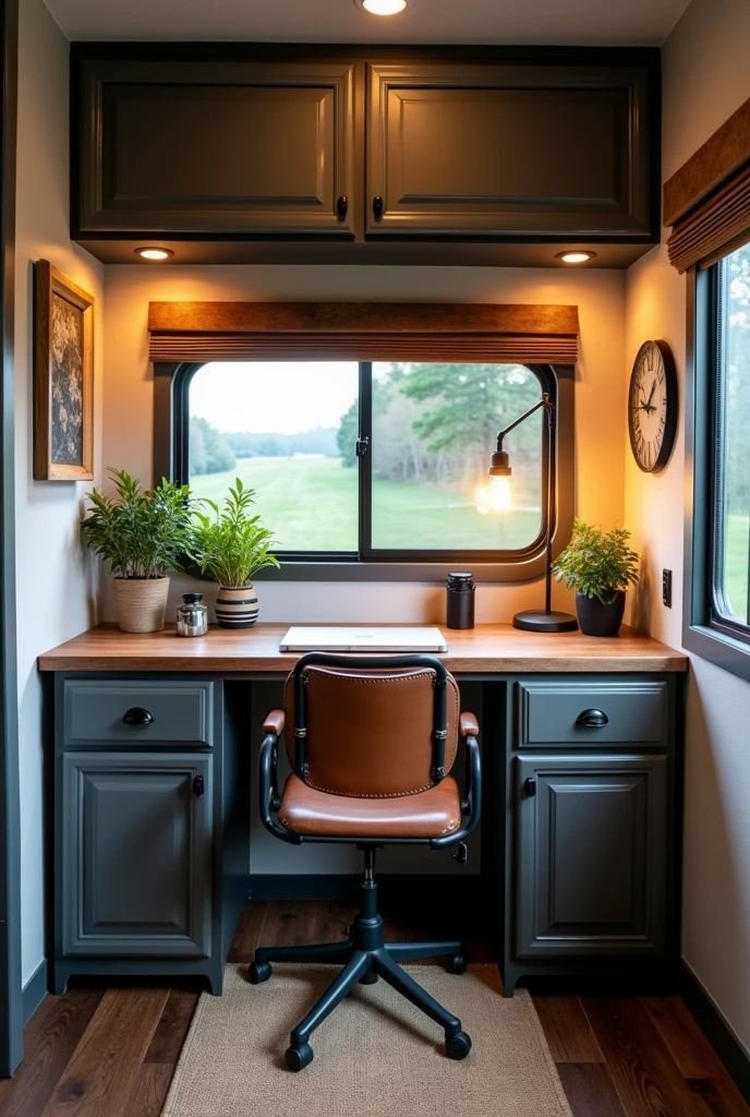 Timeless Charm-Vintage Industrial RV Office