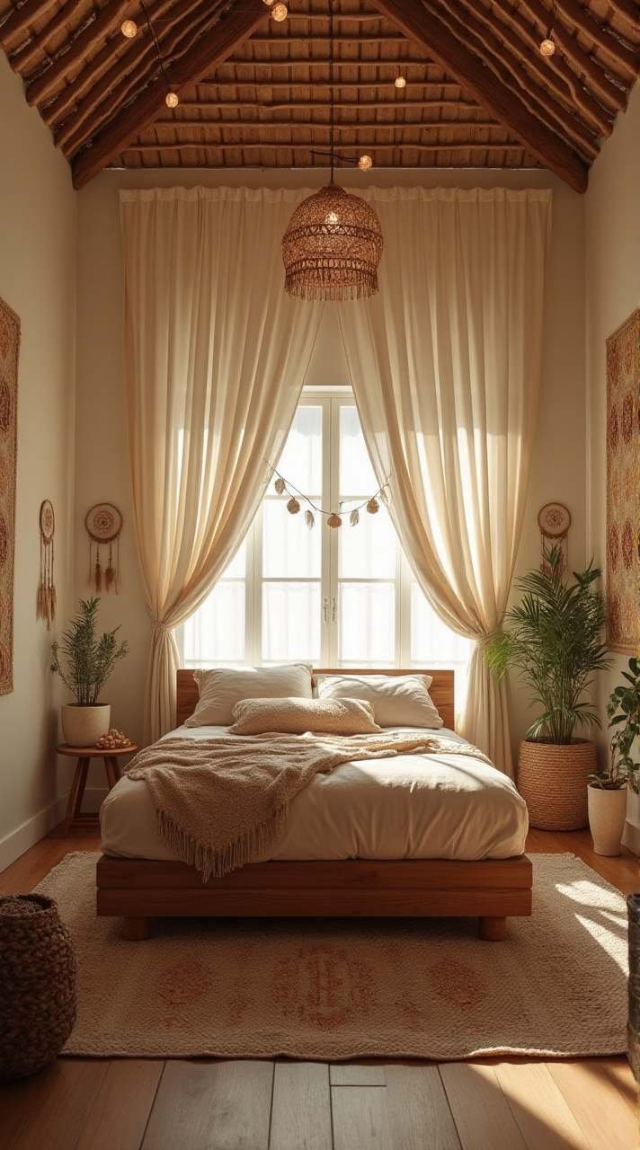 Warm Serenity: Bohemian Oasis Bedroom Retreat