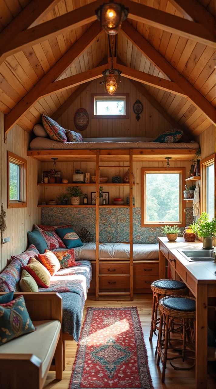 Bohemian Sanctuary Tiny House Interior