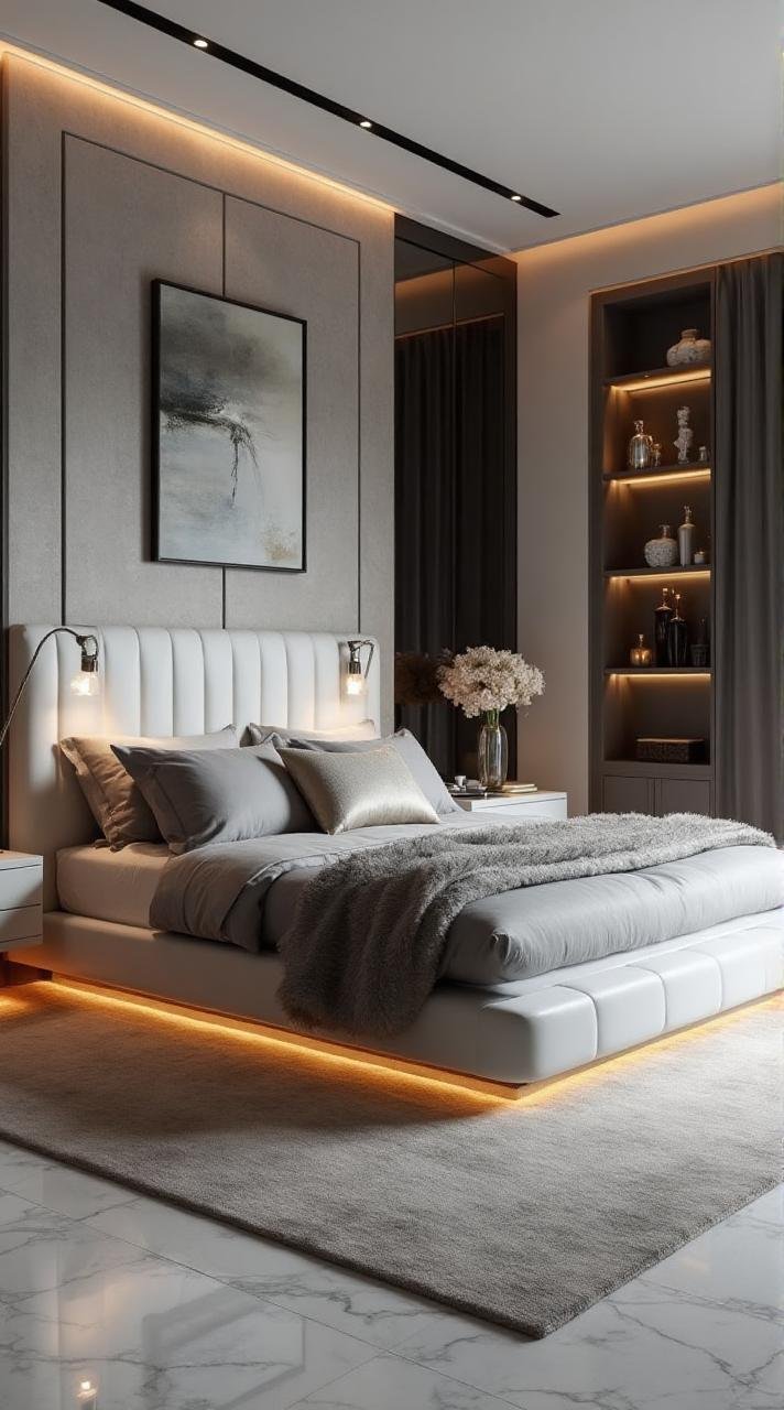 Contemporary Luxe Bedroom – Sleek Sophistication with a Cozy Edge