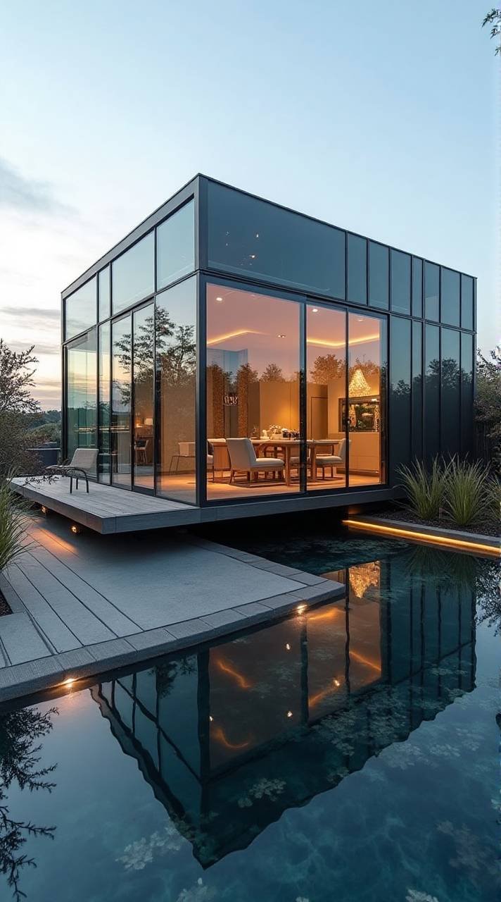 Futuristic Elegance: A Glass Tiny House