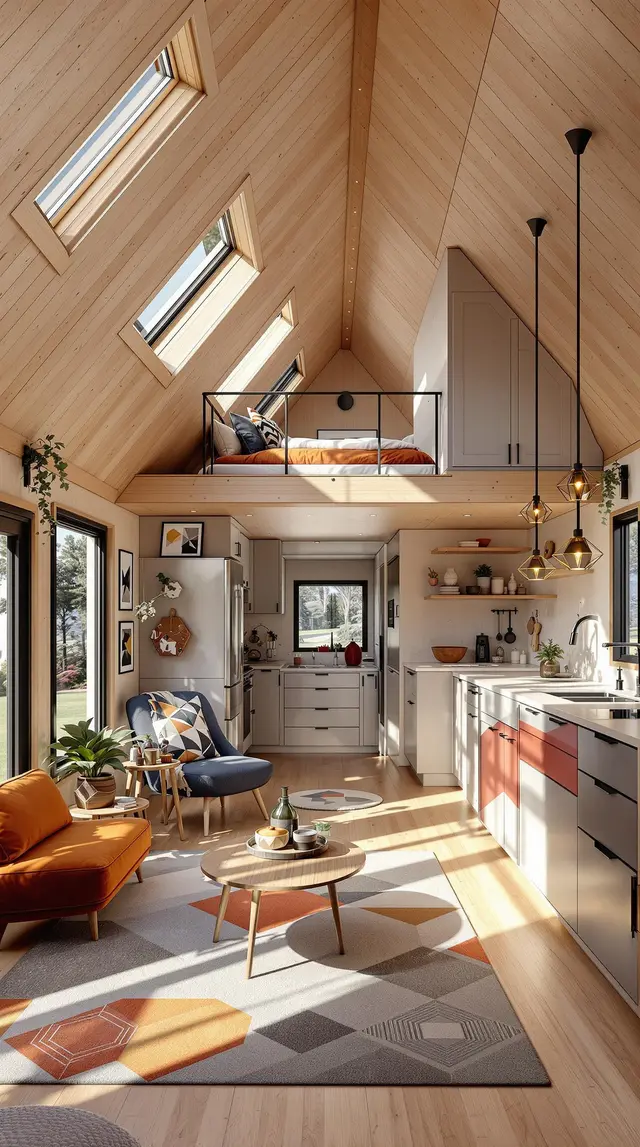 Geometric Tiny House Interior