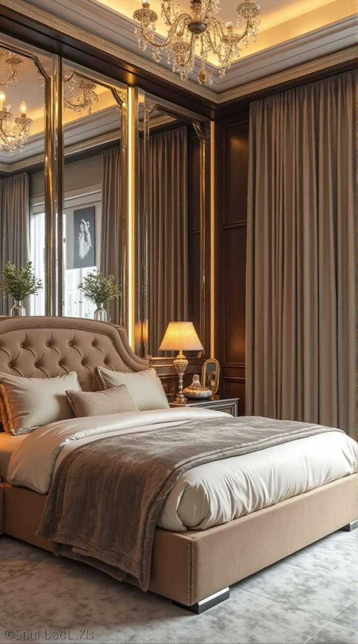 Golden Luxe: Glamorous Hollywood Bedroom Suite