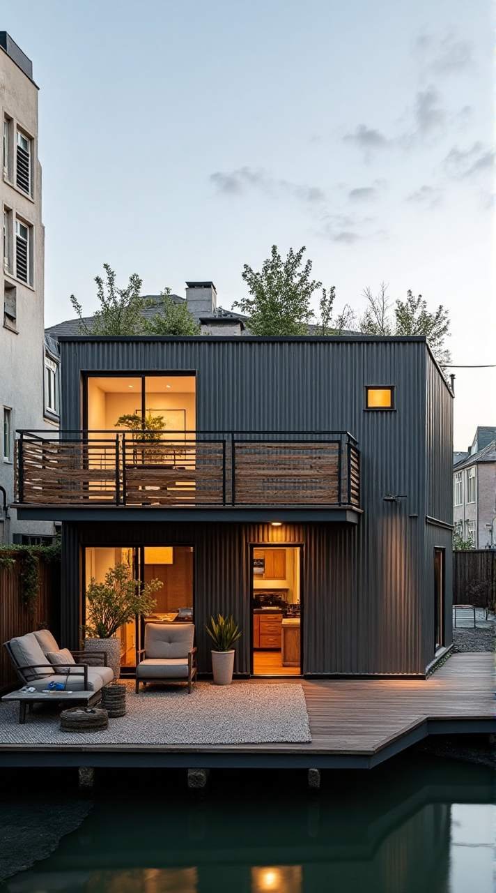 Urban Elegance on Water – Industrial Chic Floating Loft