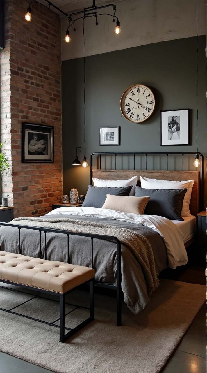 Industrial Chic Bedroom – A Bold and Cozy Urban Retreat