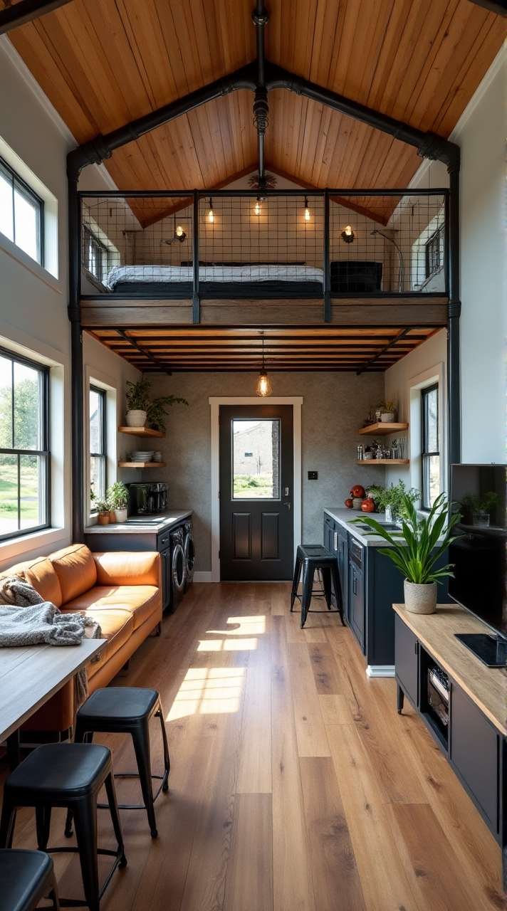 Industrial-Chic Tiny House Interior