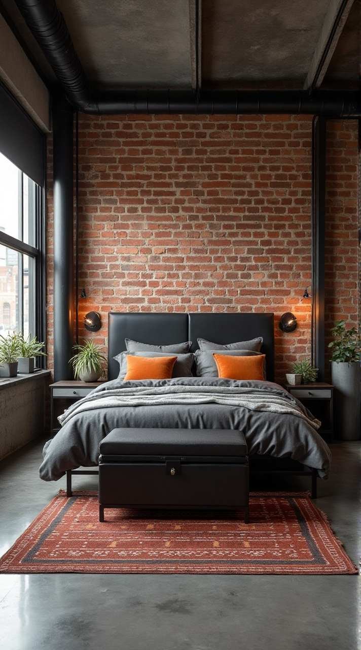 Urban Edge: Industrial Loft Bedroom Retreat