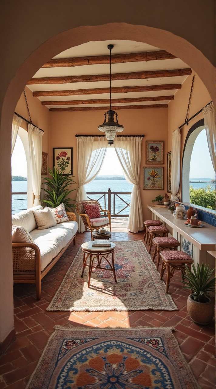 Mediterranean Oasis Houseboat Interior